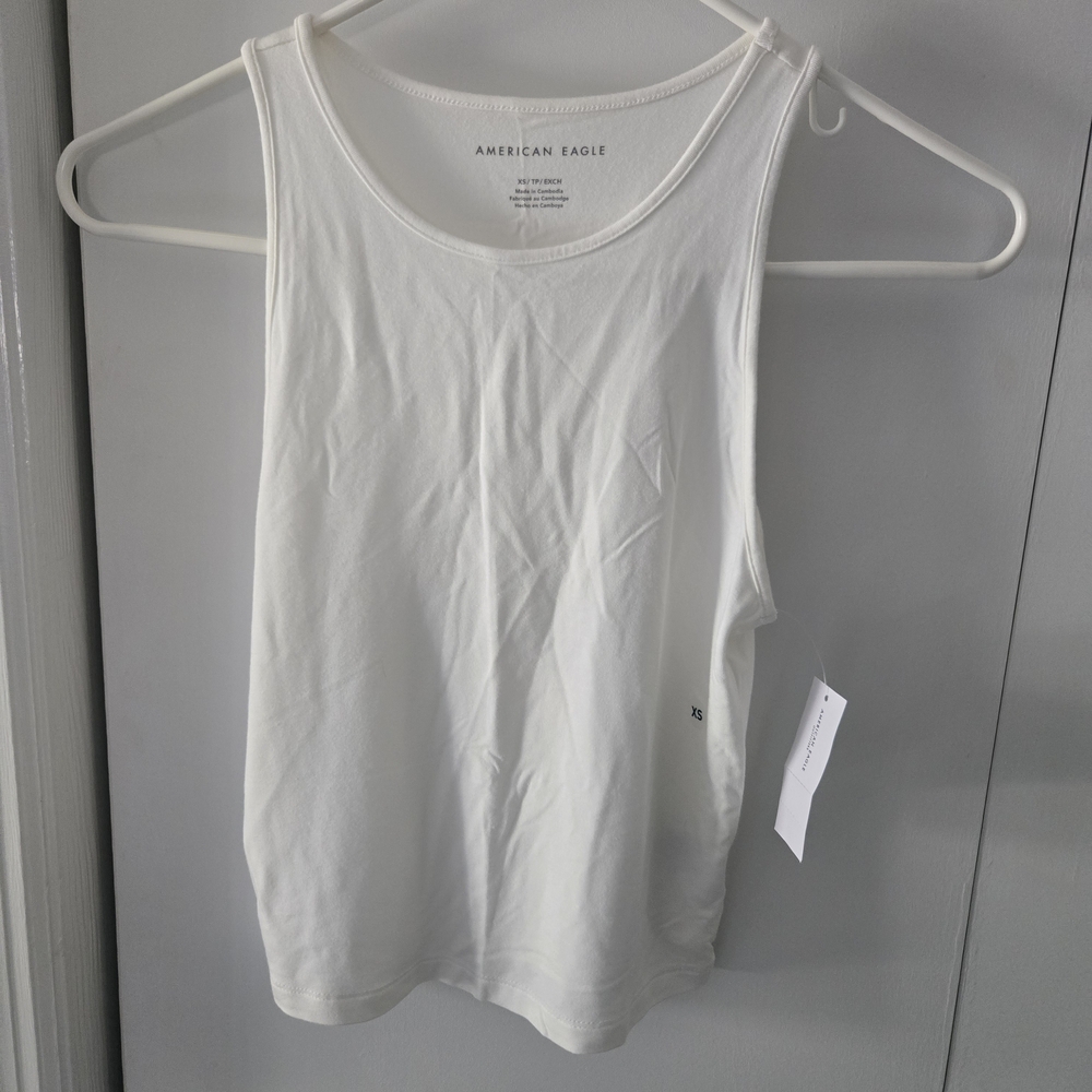 American Eagle Outfitters White Tank Top - Classic Crewneck Women's Top
